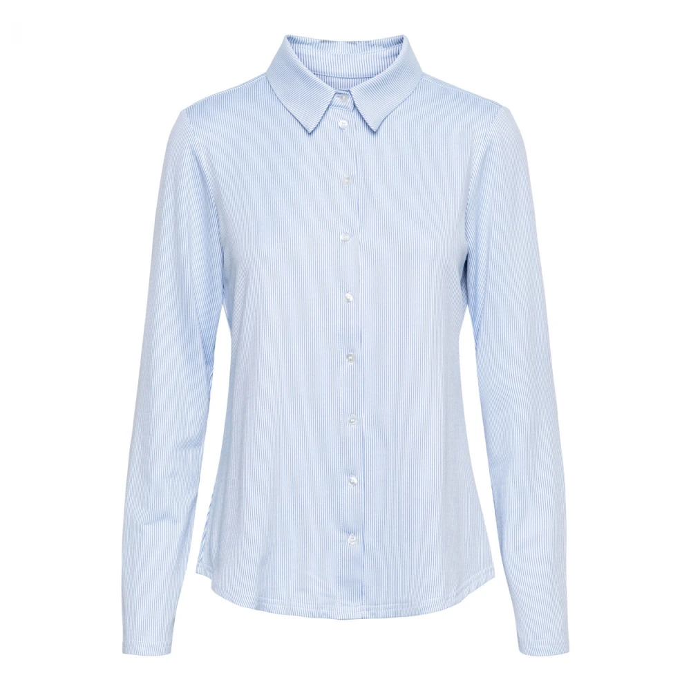 &Co Woman Overhemd met lange mouwen effen kleur Blue Dames