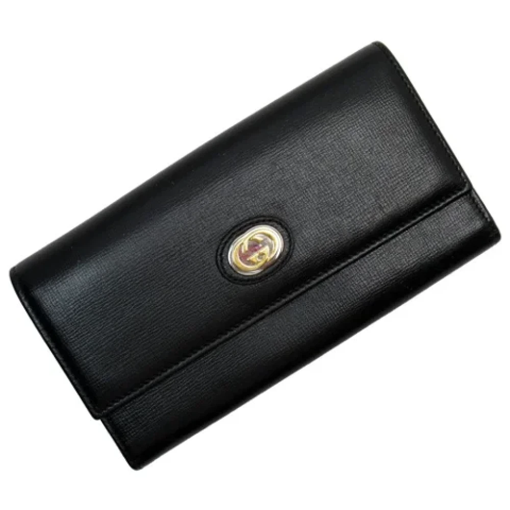 Gucci Vintage Pre-owned Leather wallets Black Dames