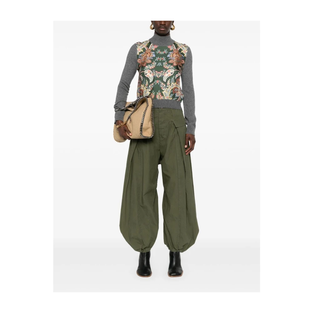 ETRO Groene bloemen hoge hals trui Multicolor Dames