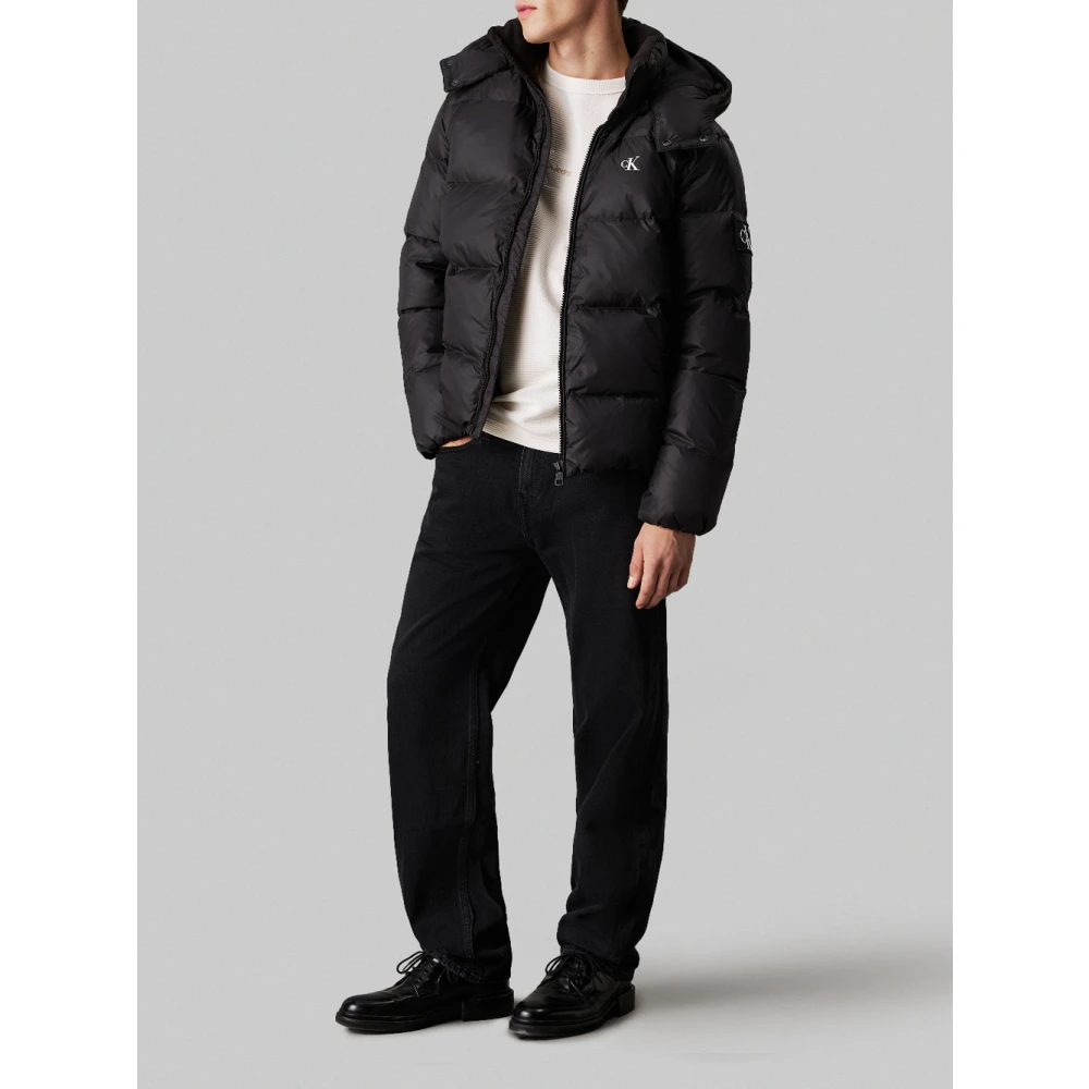 Calvin Klein Zwarte donsjack met capuchon Black Heren