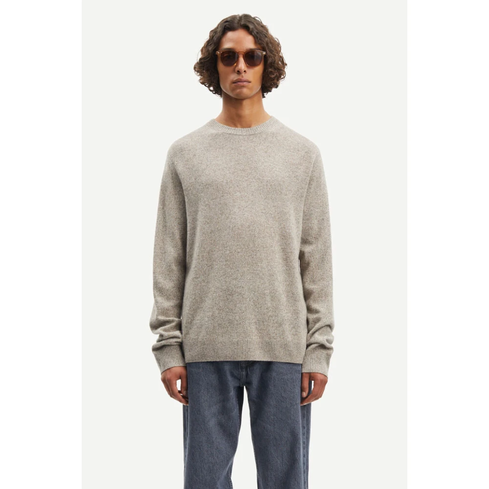 Samsøe Kasjmier Crew Neck Sweater Gray Heren