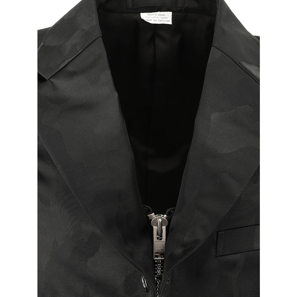 Comme des Garçons Camouflage Single-Breasted Jas met Ritssluiting Black Heren