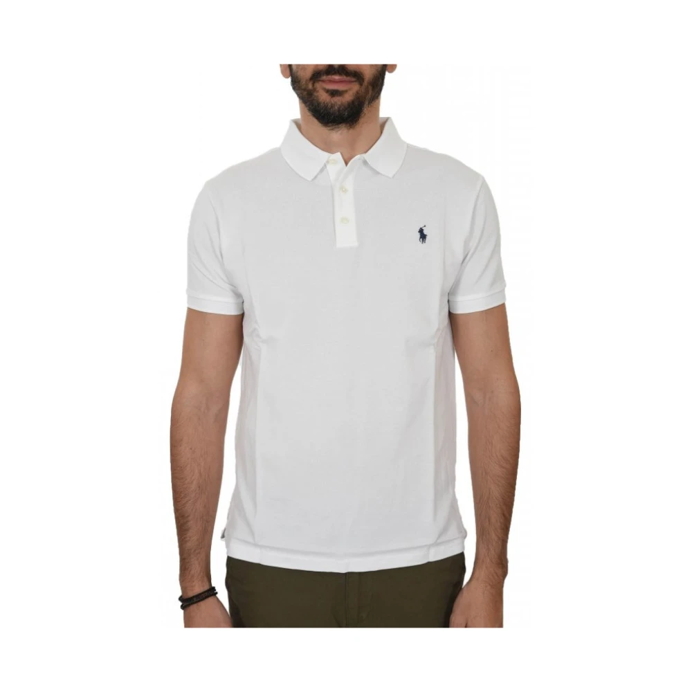 Ralph Lauren Vit Slim Fit Stretch Mesh Pikétröja