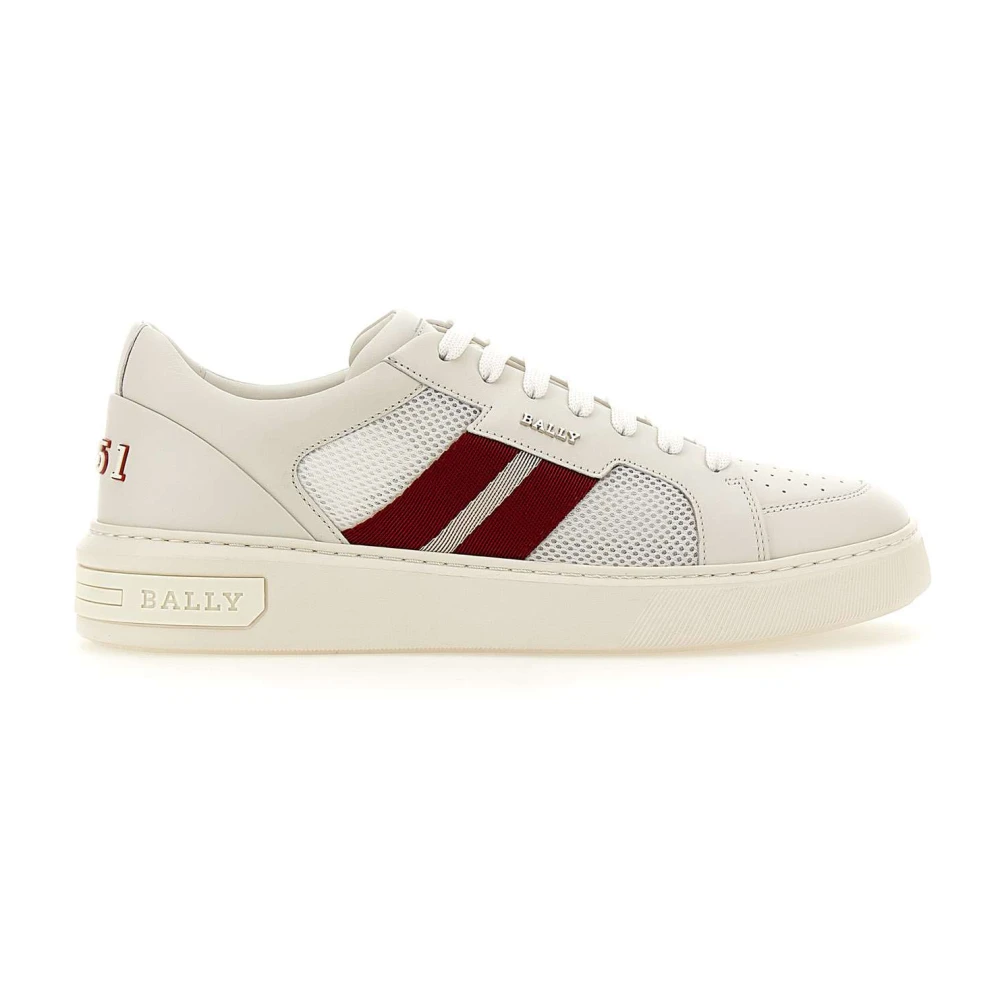 Bally Witte Sneakers Regular Fit Geschikt voor Alle Temperaturen 100% Leer White Heren