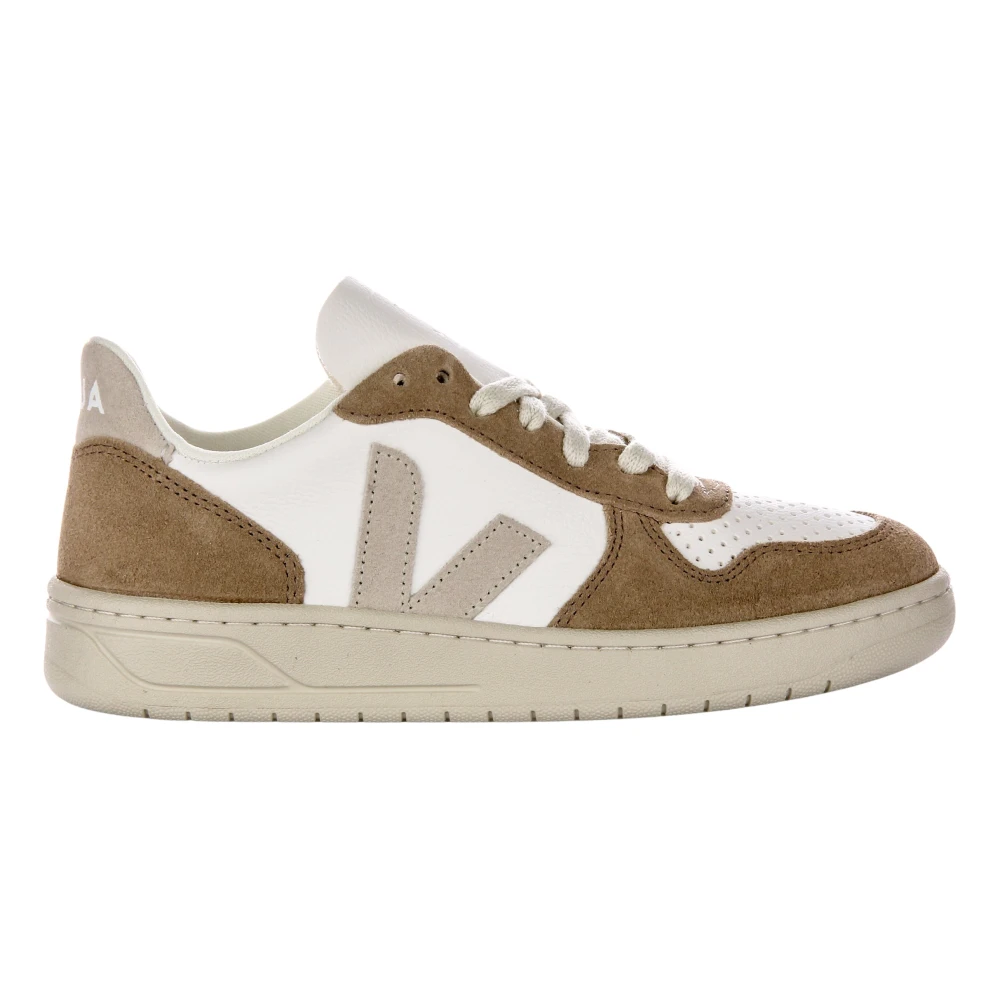 Veja Witte leren sneakers Dames Schoenen Bruin