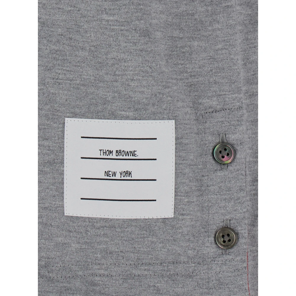 Thom Browne Grijze Lange Mouw Rugby Tee Gray Dames