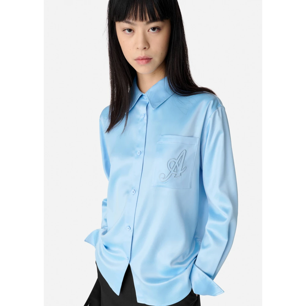 Axel Arigato Rumi Satin Shirt Blue Dames