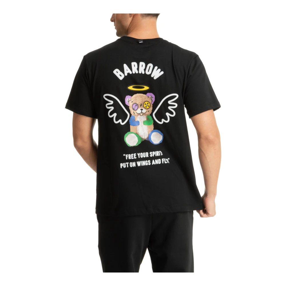 Barrow T-shirt met patroon en Angel-logo Black Heren