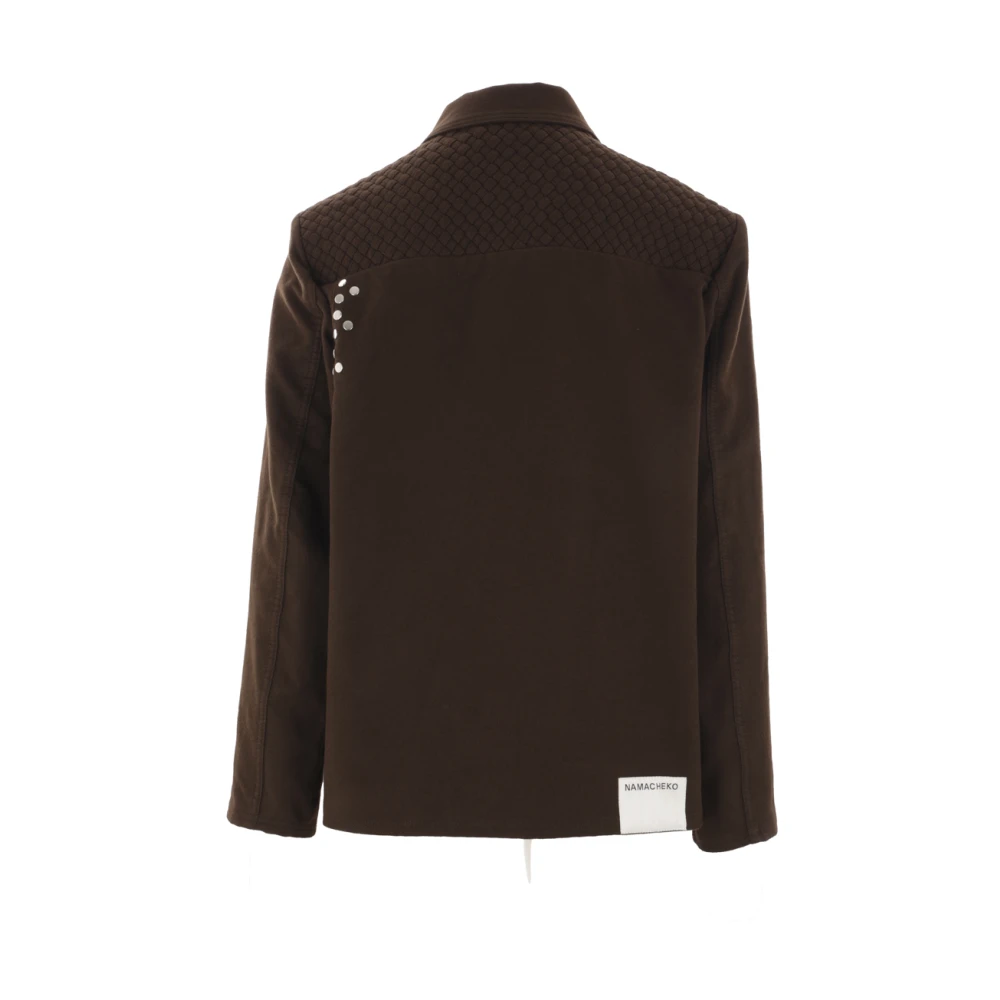 Namacheko Bruine Katoenen Jas met Metalen Studs Brown Heren