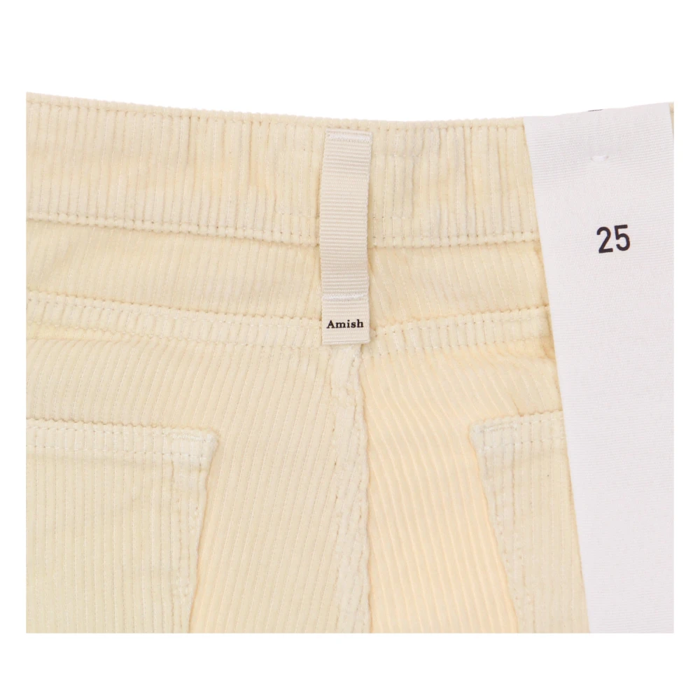 Amish Fluwelen Lange Broek met Zakken Beige Dames