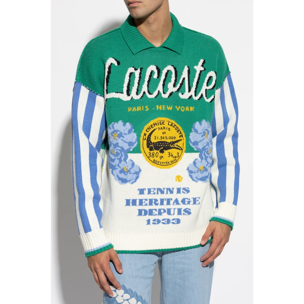 Lacoste Trui met wollen afwerking Multicolor Heren