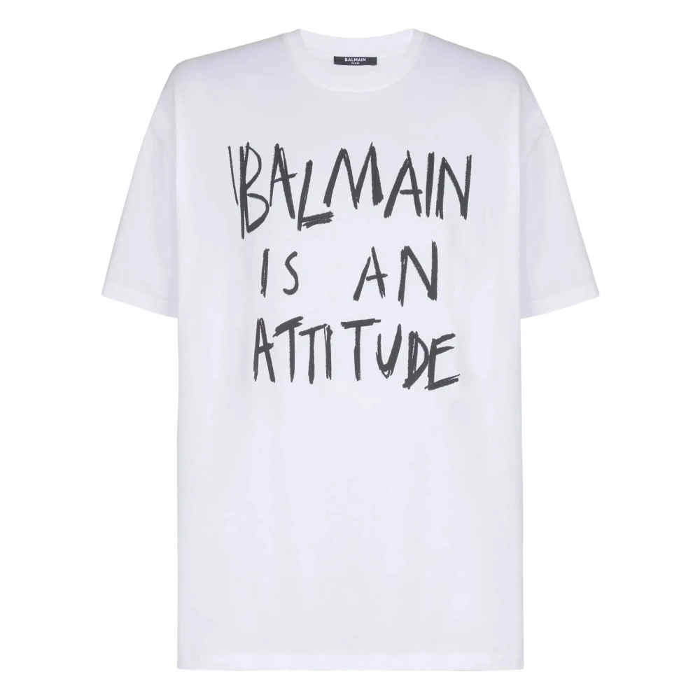 Balmain White Printed T-Shirt - Male - T-Shirts - S - Tops