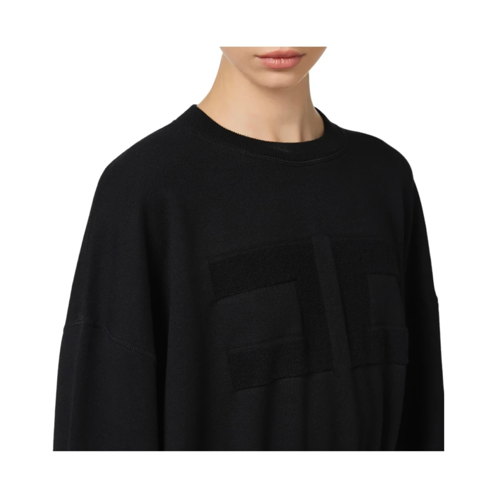 Elisabetta Franchi Stijlvolle Sweatshirt voor Vrouwen Black Dames