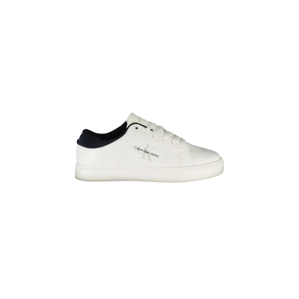 Calvin Klein Men's White Sneakers, 7 Uk, Polyester Trainers For