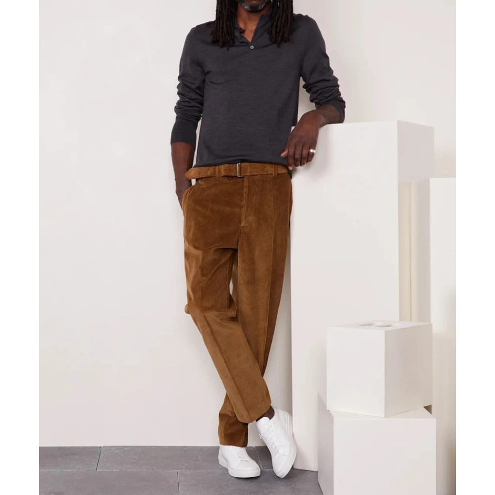 Officine Générale Lange mouw polo shirt Gray Heren