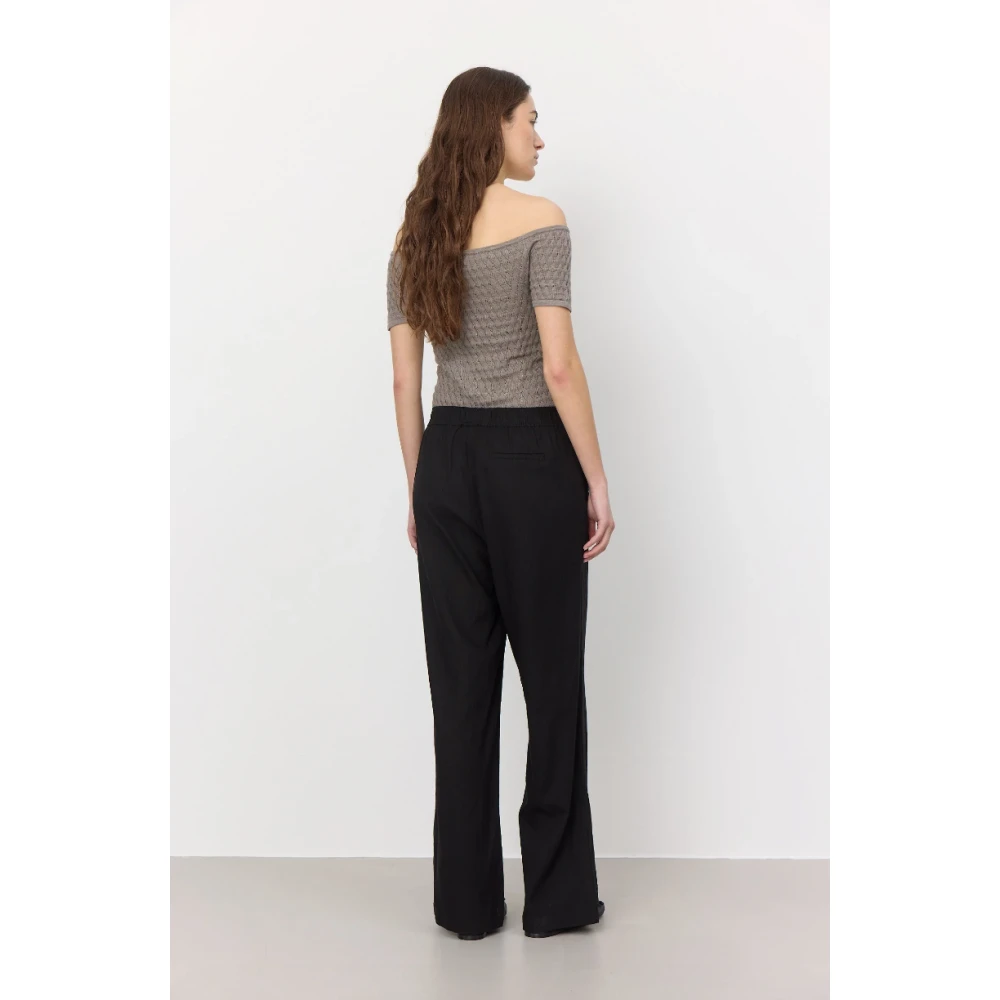 Levete Room Linnen Loszittende Broek Black Dames