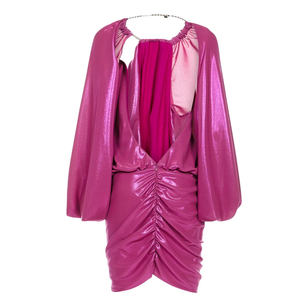 The Attico Paarse Feestjurk met Gedrapeerde Wikkelrok Purple Dames