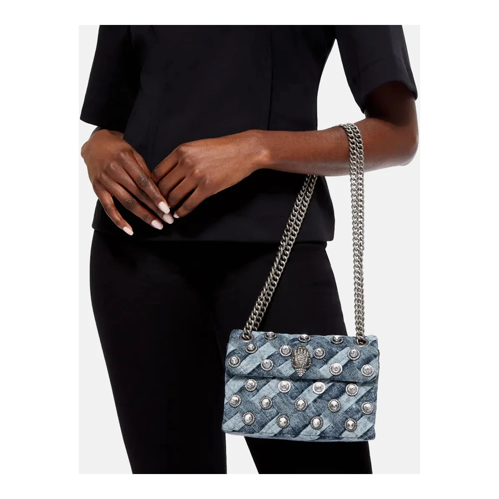 Kurt Geiger Denim Kristal Mini Kensington Tas Blue Dames