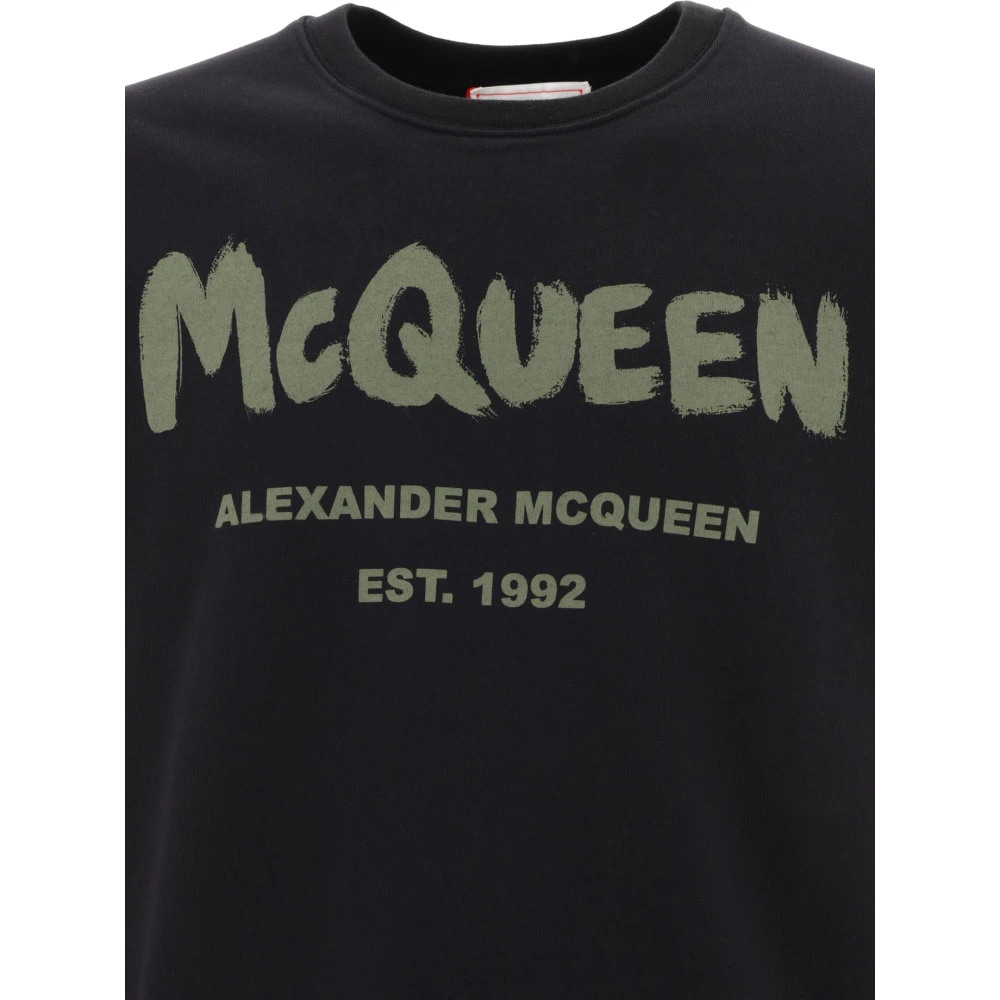 alexander mcqueen Graffiti Sweatshirt van McQueen Black Heren