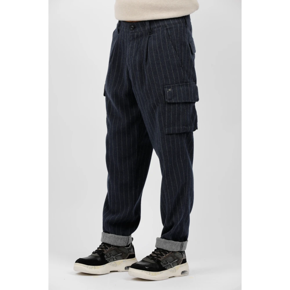 Mason's Gestreepte cargobroek Blue Heren