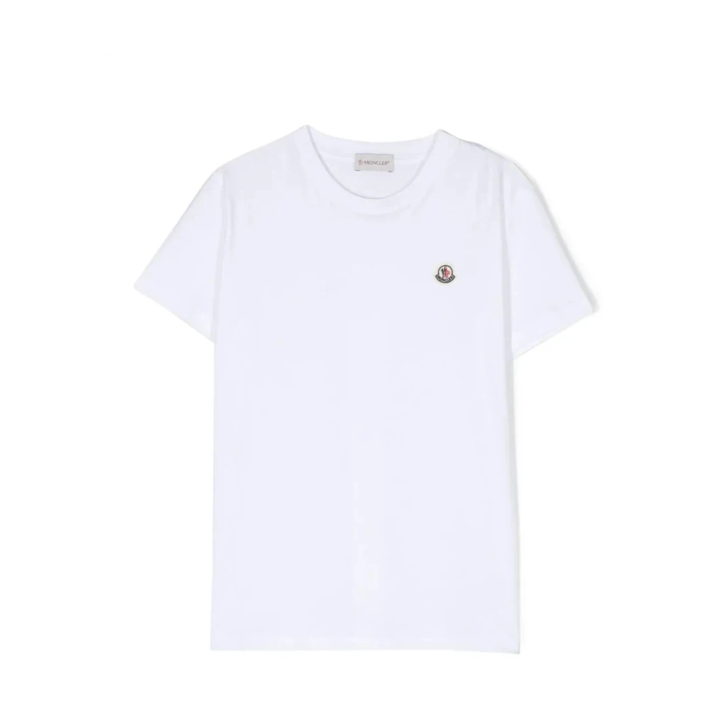 Moncler Boys White Kids Short Sleeve T-Shirts, 8 Y, T-Shirts & Polos For