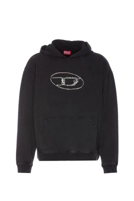 Hoodie med flerlagrat logotryck