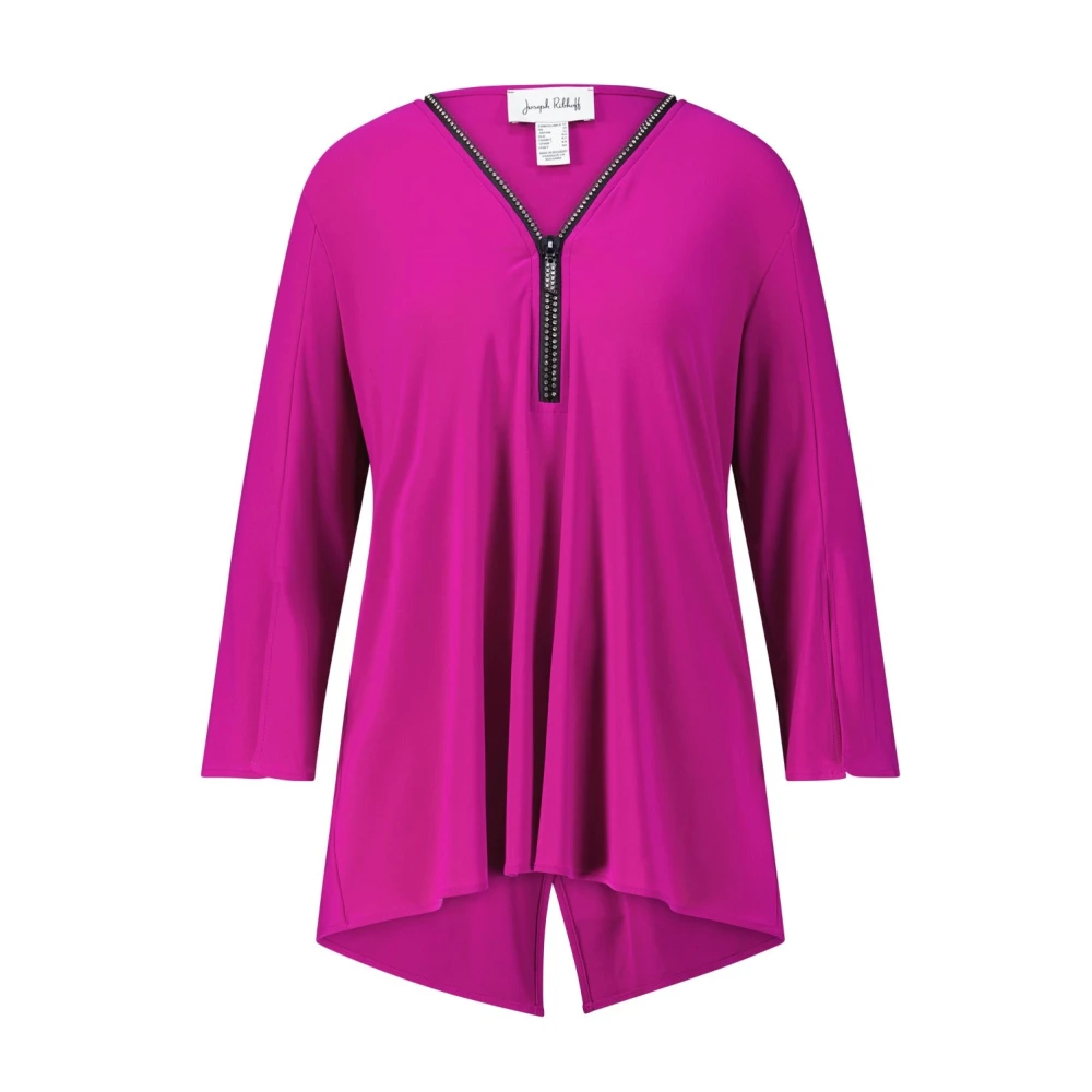 Joseph Ribkoff Shirt met ritssluiting en lange mouwen Purple Dames