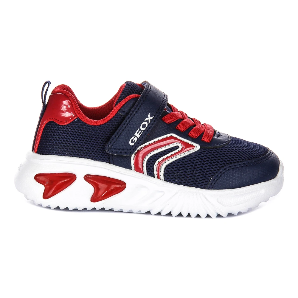 Geox Unisex Kids Blue Navy Red Mesh Infants Trainers - Kids Sneakers - 24 Eu - Kids
