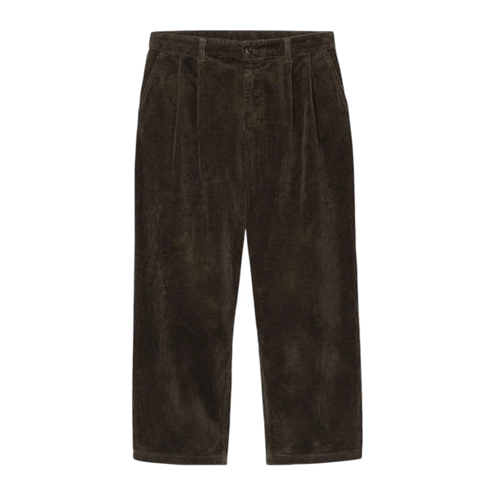 Carhartt Wip Men's Brown Wide Leg Corduroy Trousers - Tobacco Rinsed - Wide Trousers - W36 - Trousers