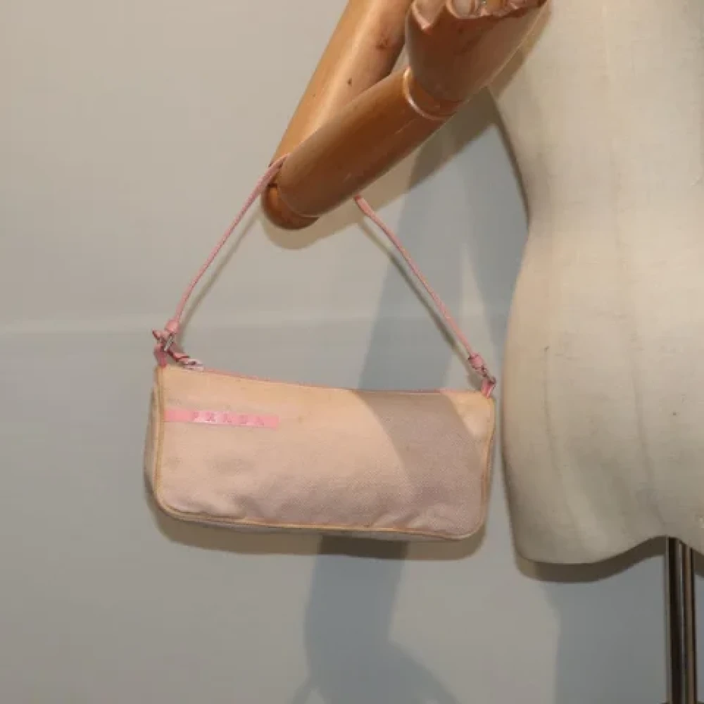 Prada Vintage Pre-owned Canvas clutches Pink Dames