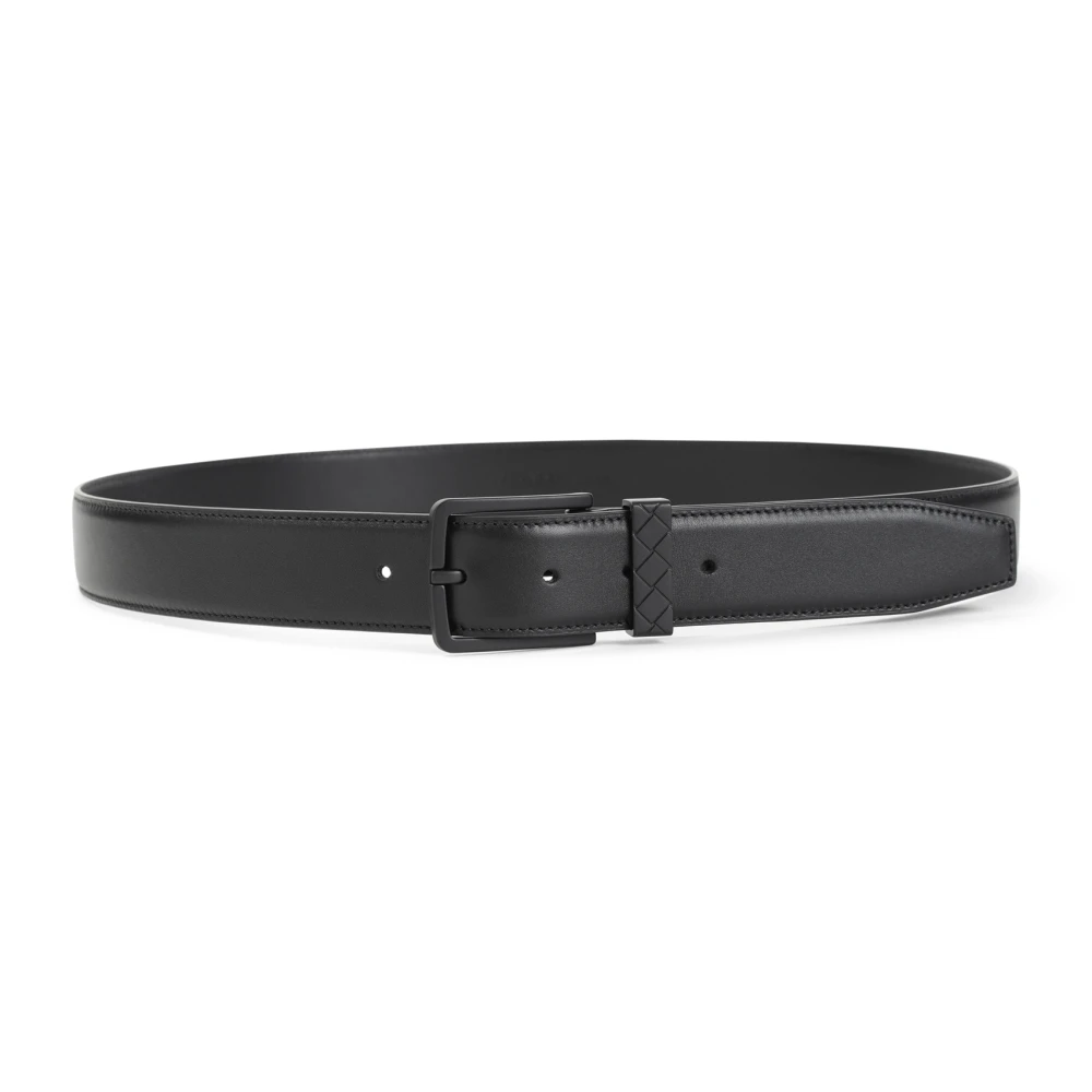 Bottega Veneta Intreccio Loop Leren Riem Black Heren
