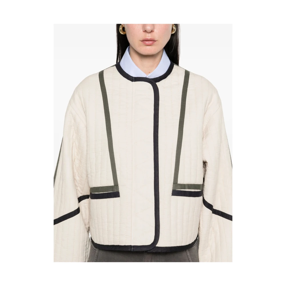BA&SH Beige Rits Jas Lange Mouwen Geknipt Beige Dames