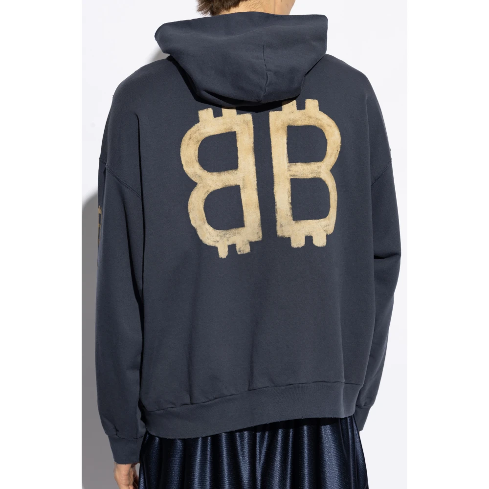 Balenciaga Katoenen Sweatshirt Blue Heren