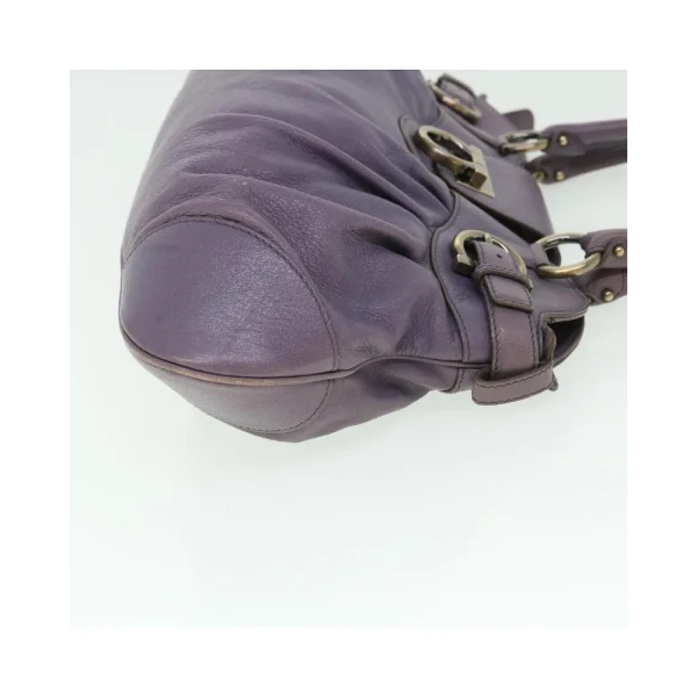 Salvatore Ferragamo Pre-owned Leather shoulder-bags Purple Dames