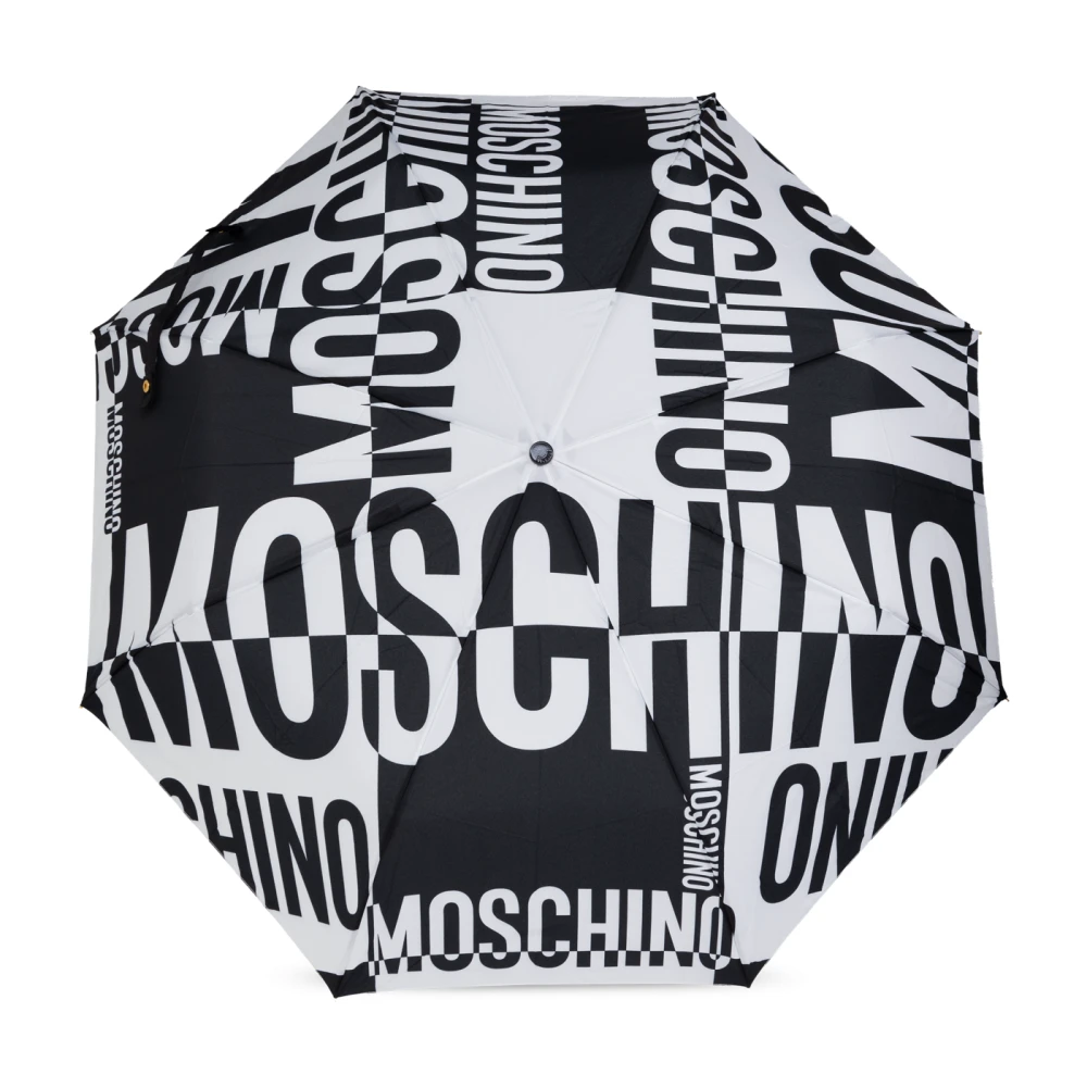 Moschino Opvouwbare paraplu met logo Black Unisex