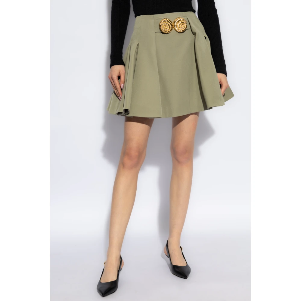 Balmain Korte geplooide rok Green Dames