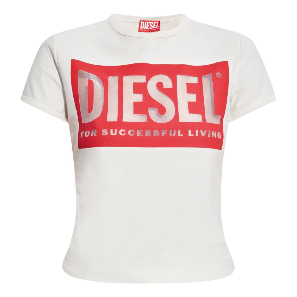 Diesel Women's White T-Shirts,, T-Shirts And Polos Medium