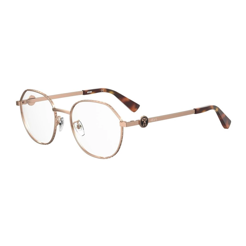 Moschino Gouden Metalen Frame Bril voor Vrouwen Yellow Dames