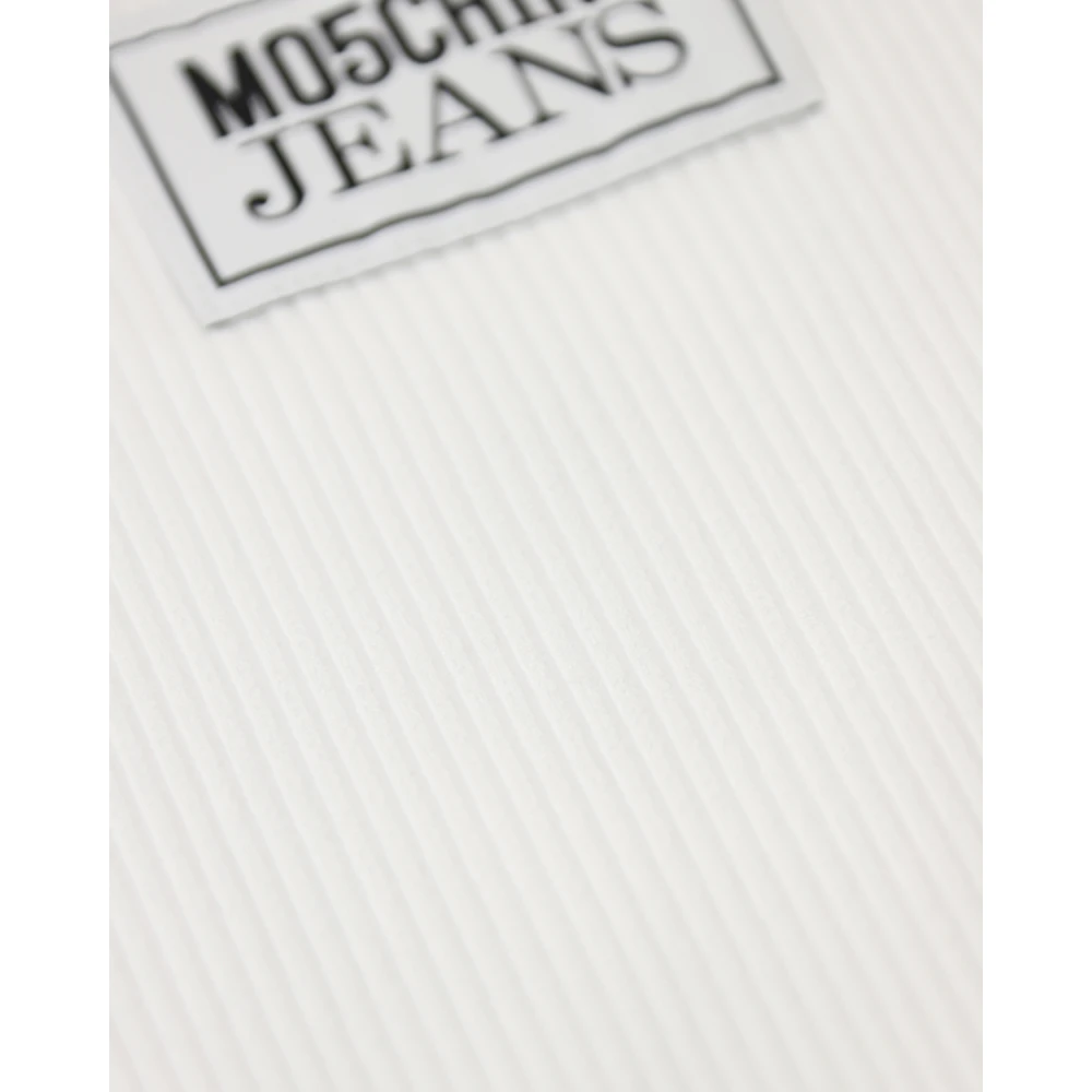 Moschino Logo Patch Cropped T-Shirt White Dames