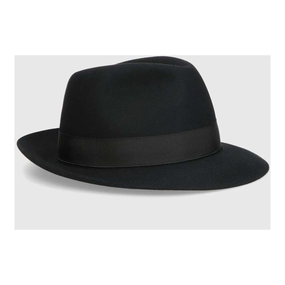 Borsalino Klassieke Vilthoed met Grosgrain Lint Black Heren