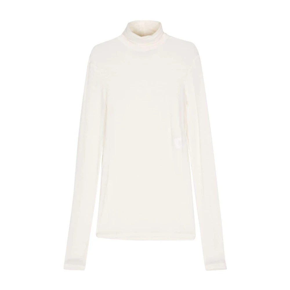 Alysi Kräm Beige Turtleneck Tröja White, Dam