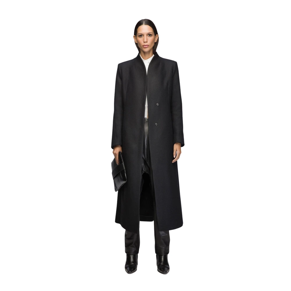 Vespucci by VSP Margaux Zwarte wollen jas Black Dames