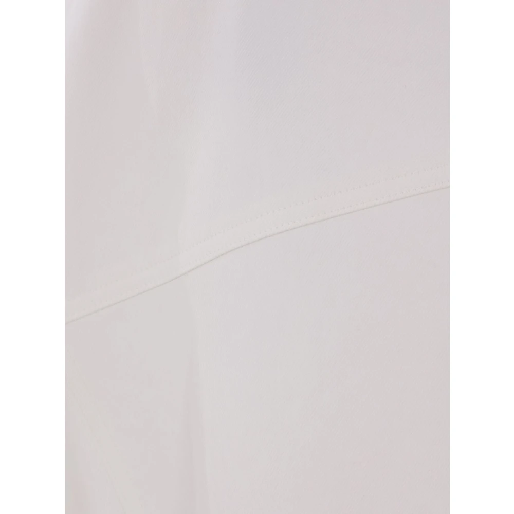 Plan C Witte Midi Rok met Asymmetrische Zoom White Dames