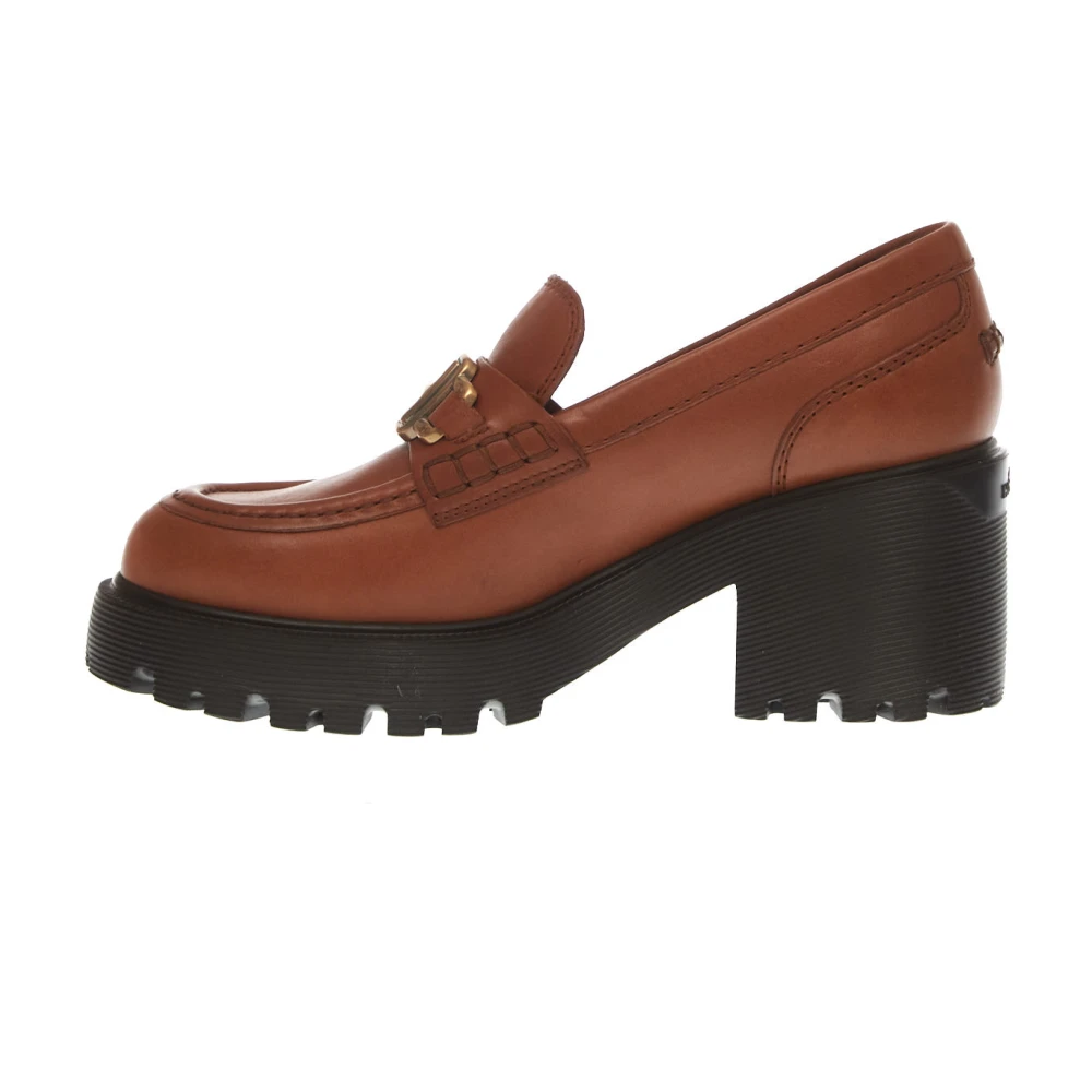 Hogan Bruin Leren Loafers Marrone Aw23