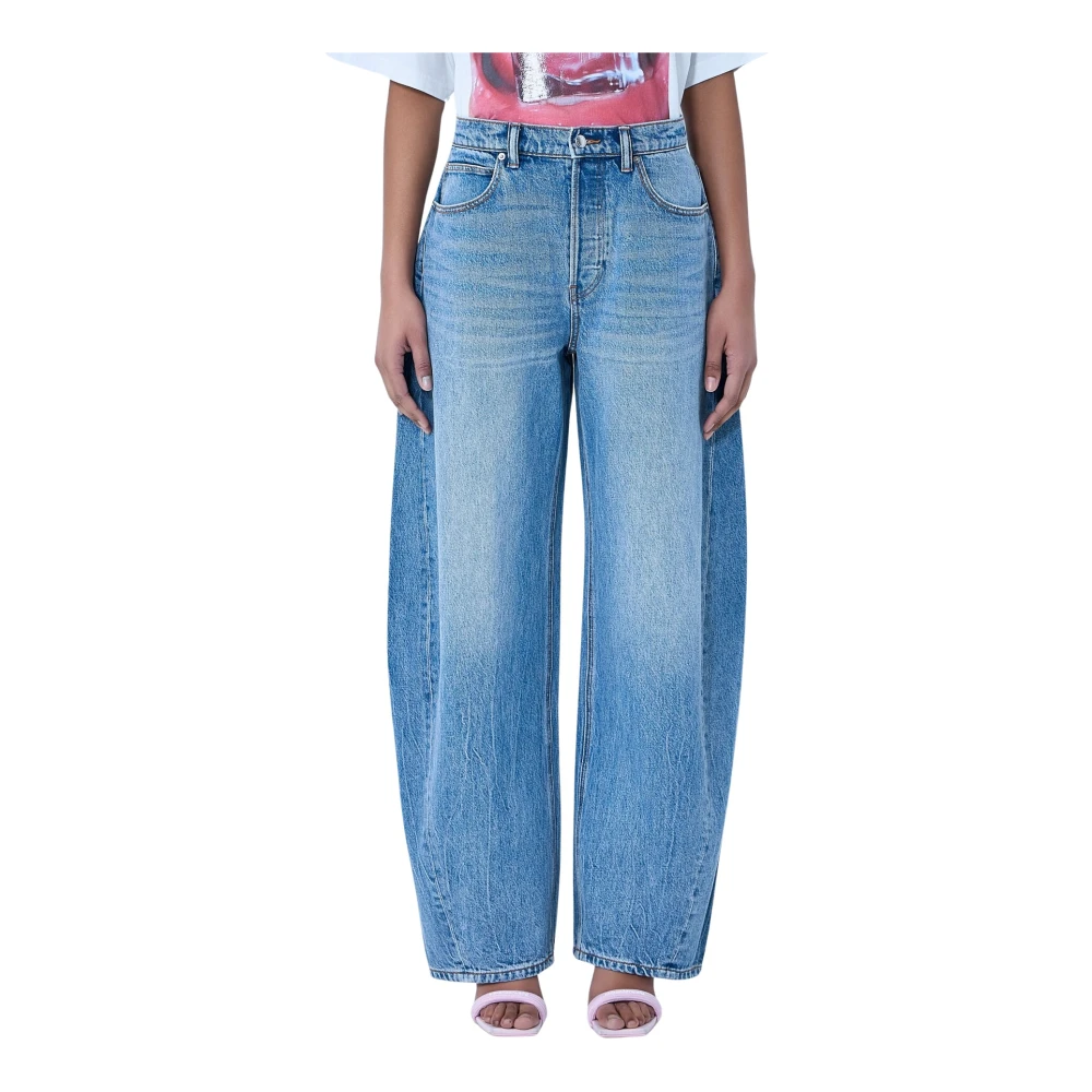 Alexander Wang Women's Blue Loose Fit Jeans, W28, Wide-Leg Denim Jeans
