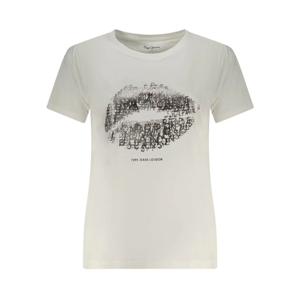 Pepe Jeans Women's White Bianco Cotton T-Shirt