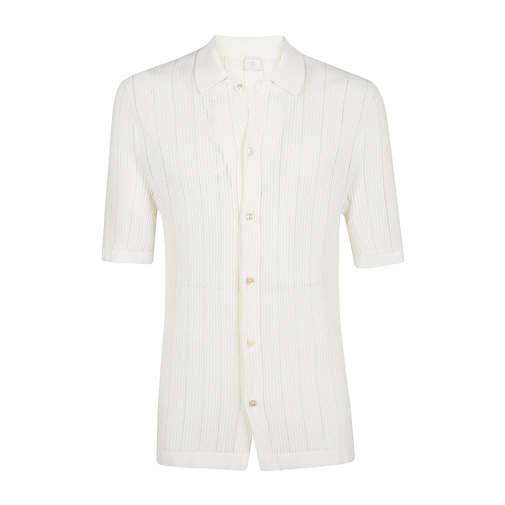 Eleventy Katoenen Gebreide Shirt White Heren