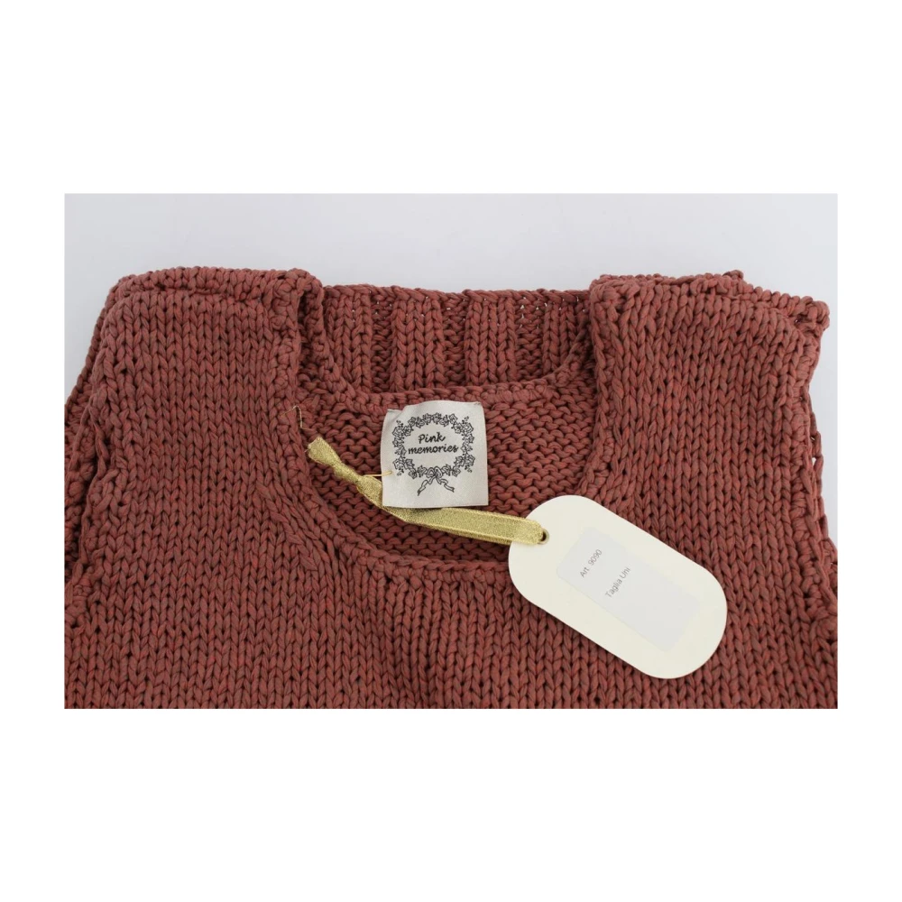 Pink Memories Rode Gebreide Crop Top Trui Red Dames