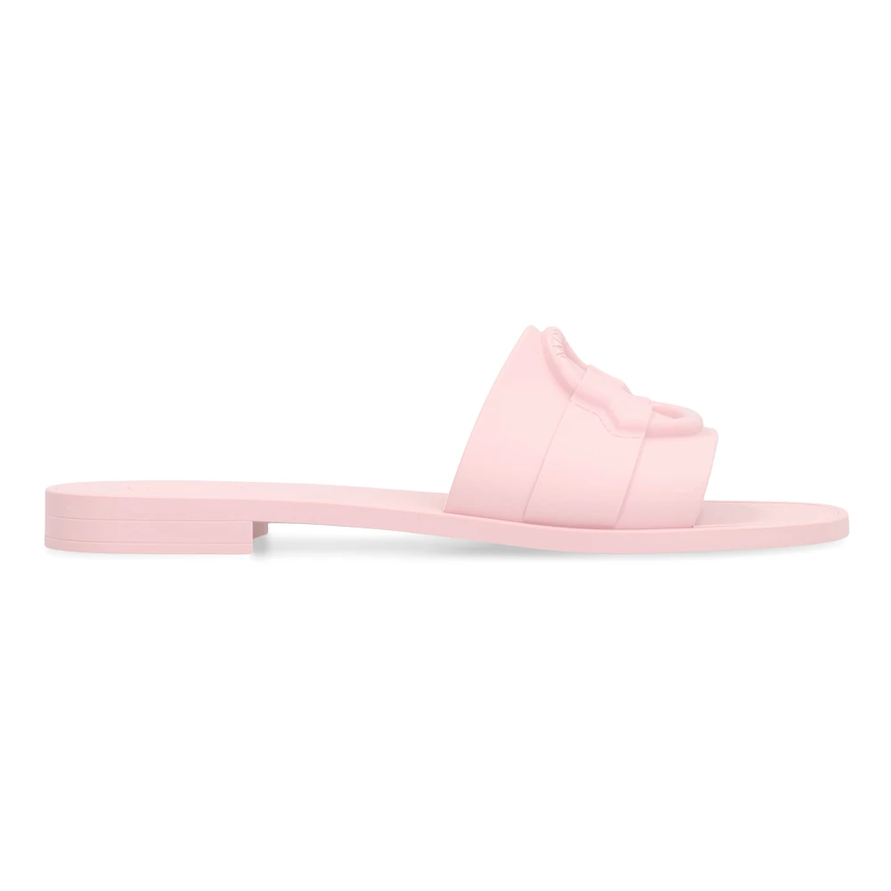 Moncler Pink Sliders, Female, 3 Uk, Mon Rubber Slides