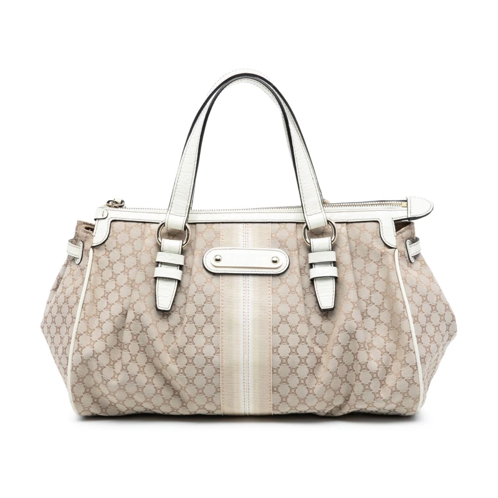 Celine Vintage Women's Brown Pre-Owned Vintage Macadam Canvas Satchel Handbag